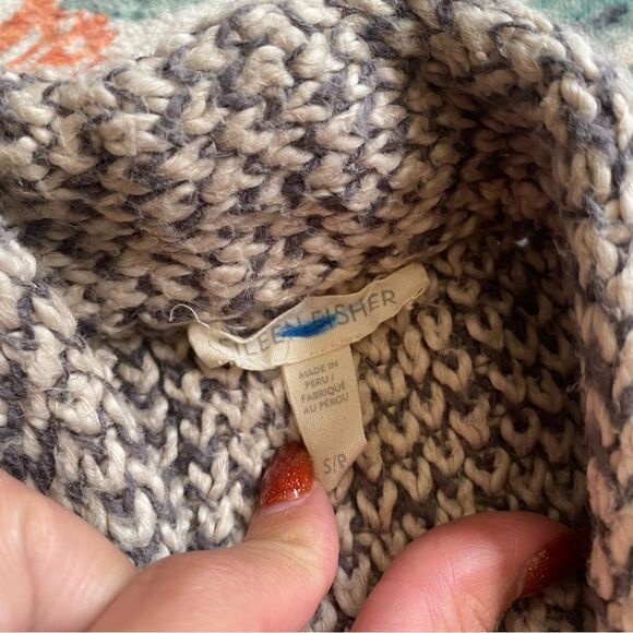 Eileen Fisher Windowpane Check Cardigan Women's Small Sweater organic cotton - Picture 2 of 6